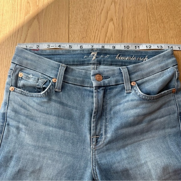 FOR ALL 7 MANKIND KIMMIE CROP SKINNY BLUE  JEANS - 27 - Picture 10 of 16